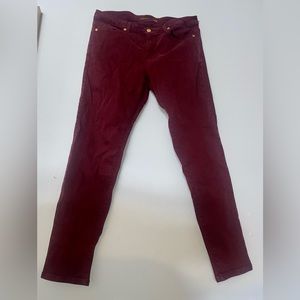 Michael kors burgundy straight leg jeans